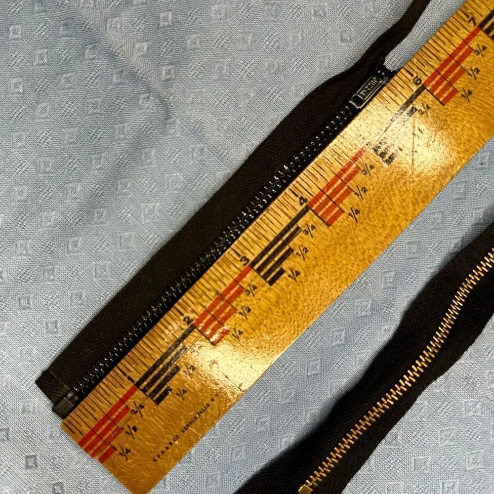 Vintage 60s Selection of 12 unused black zips mostly 7”